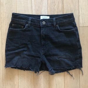 &otherstories - High rise blk denim cut off- sz 25